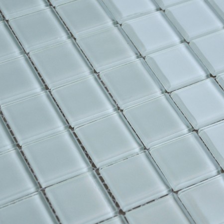 White Crystal Glass Mosaic Tile Design Kitchen Backsplash Bathroom Wall Floor Stickers