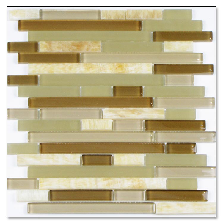 front side of the stone glass blend mosaic tile
