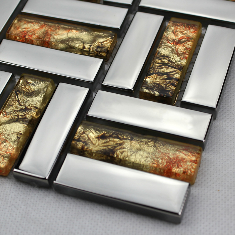 crystal glass tile backsplash