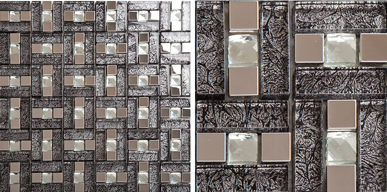 front side of the metal tile brushed aluminum blend wall stickers