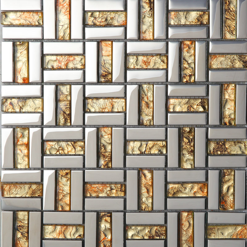plated mirror mosaic tile stickers  