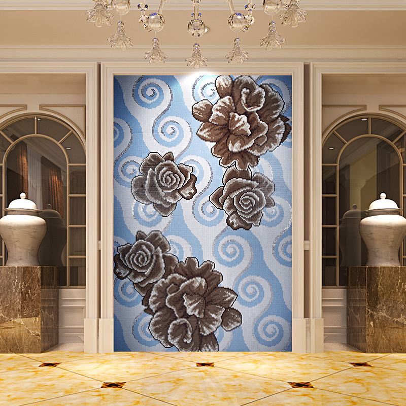 Crystal glass mosaic tile puzzle tile wall backsplashes bathroom ...