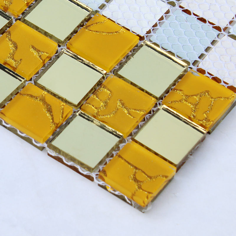 back of crystal glass tile vitreous mosaic art pattern wall mesh mounted tiles - mosa22