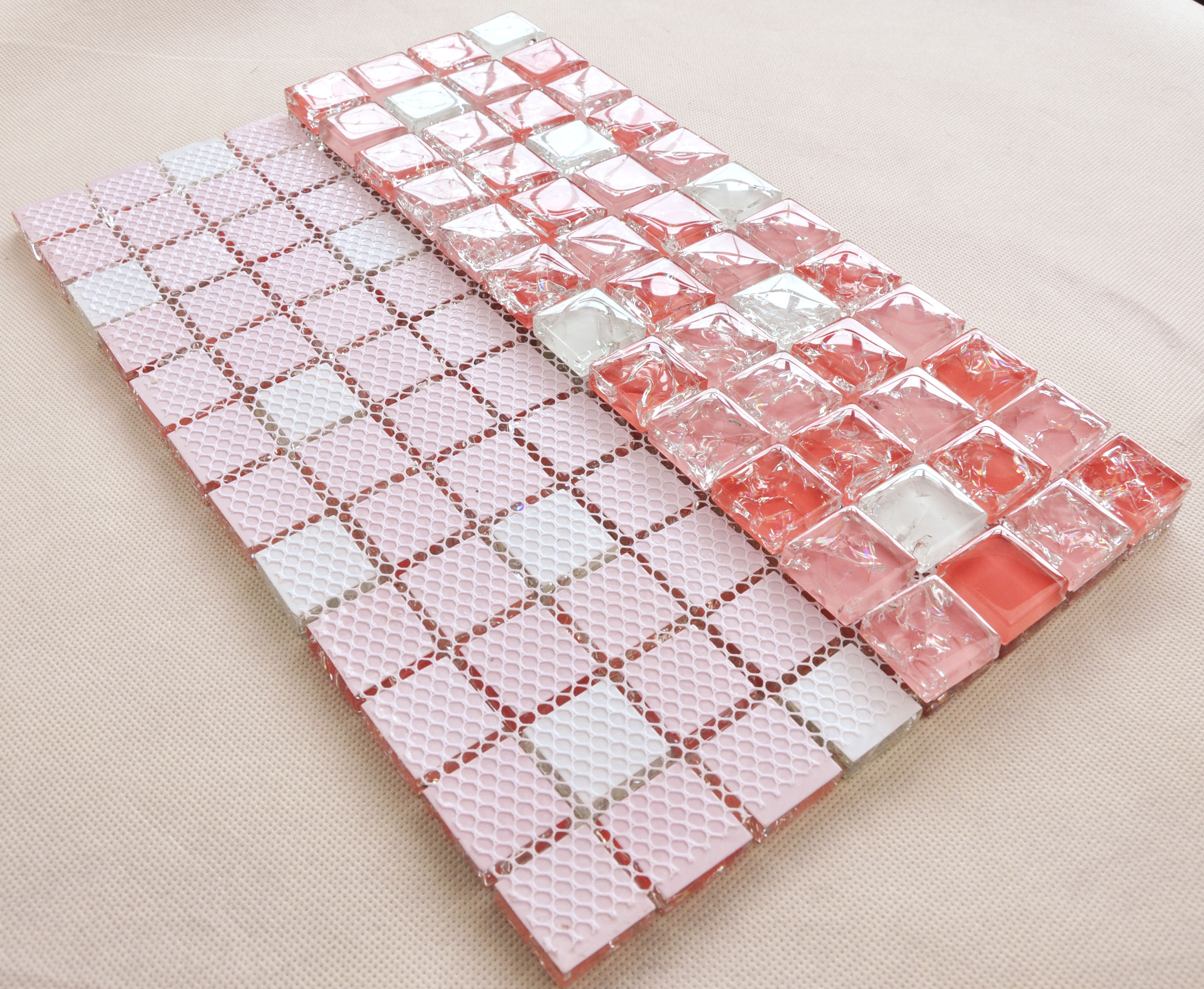 back of glass mosaic tile design mesh mounted -bl2302