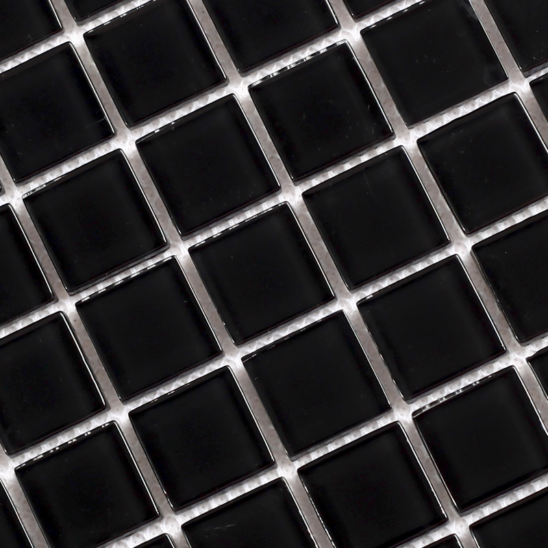 black crystal glass tile mosaic tiles wall stickers sheet - sa061