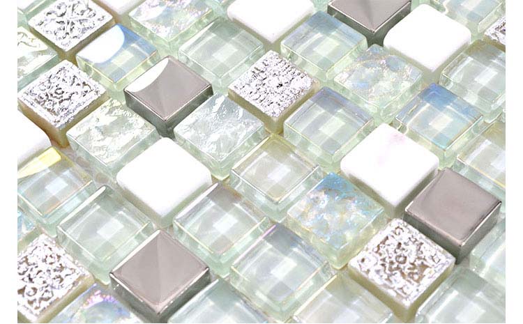 cream white stone mosaic tiles - hm0007