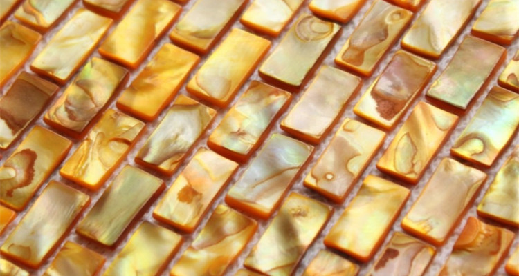 mother of pearl tile backsplash