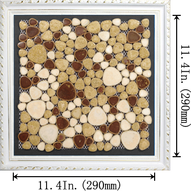 dimensions of porcelain pebble tile heart shaped bath mirror wall sticker - ppt001