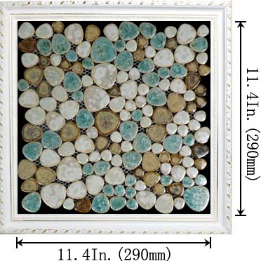 dimensions of porcelain pebble tile heart shaped shower wall stickers - ppt009