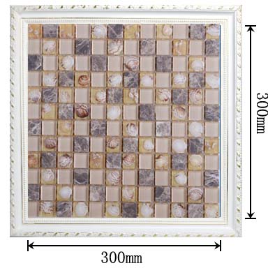 dimensions of stone glass shell blend mosaic glass tile - hc099