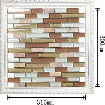 dimensions of stone strip glass blend mosaic glass tile - 607