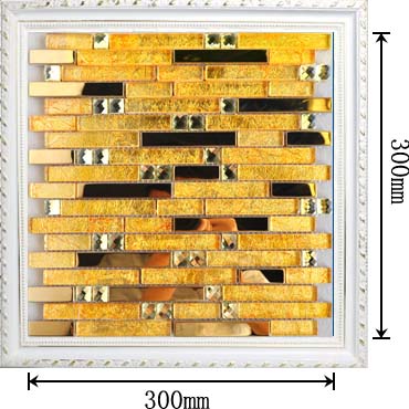 dimensions of the gold 304 stainless steel metal crystal diamond glass mosaic tile - 10101