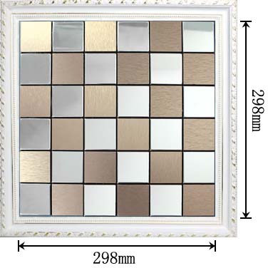 dimensions of the metallic mosaic tile stainless-steel brushed aluminum blend - 9105