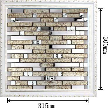 dimensions of the stainless steel metal glass mosaic tile - 1628