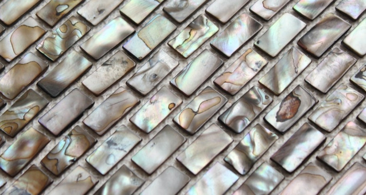 mother of pearl tile backsplash