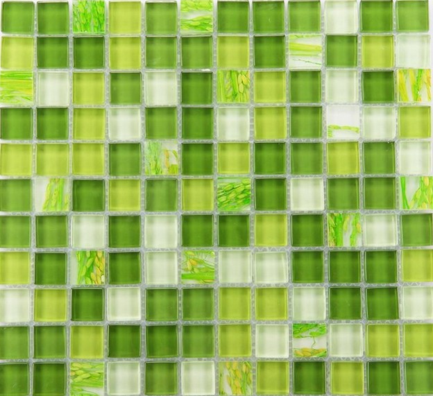 front of crystal glass tile green mosaic wall tiles -yf-mtlp22