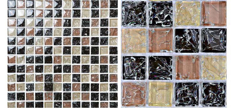 front side of the glass mosaic tile - hm0008