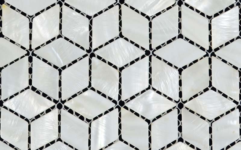 front side of the mother of pearl tile natural white shell tile backsplash - st056