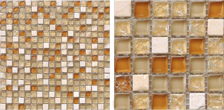 front side of the stone glass blend mosaic tile - stbl305