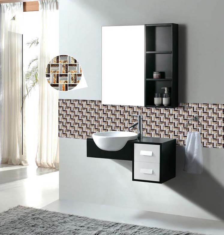 glass mosaic backsplash bathroom wall tile - d197