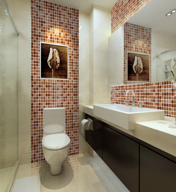 glass mosaic tile backsplash washroom wall stickers - hc-043