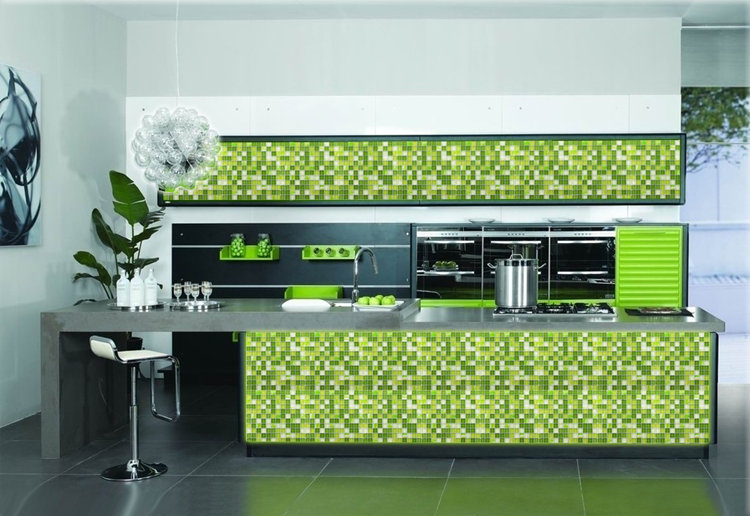 glass mosaic tile crystal backsplash kitchen green wall tiles - yf-mtlp22