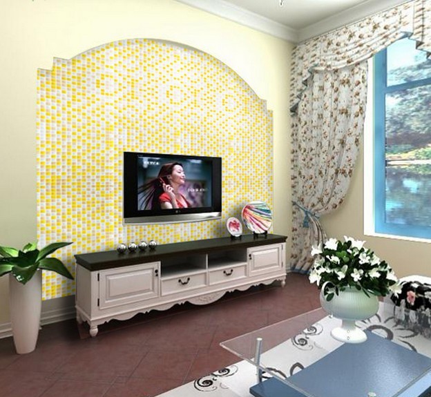 glass mosaic tile crystal backsplash living-room wall tiles - yf-bl44