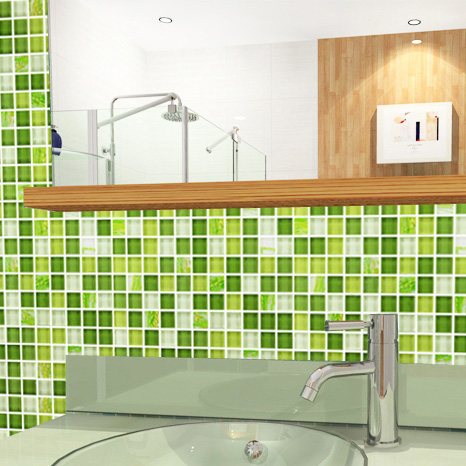 glass mosaic tile crystal washroom backsplash green wall tiles - yf-mtlp22