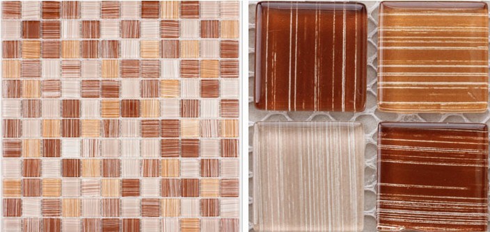 hand painted crystal glass mosaic wall tile - hc043
