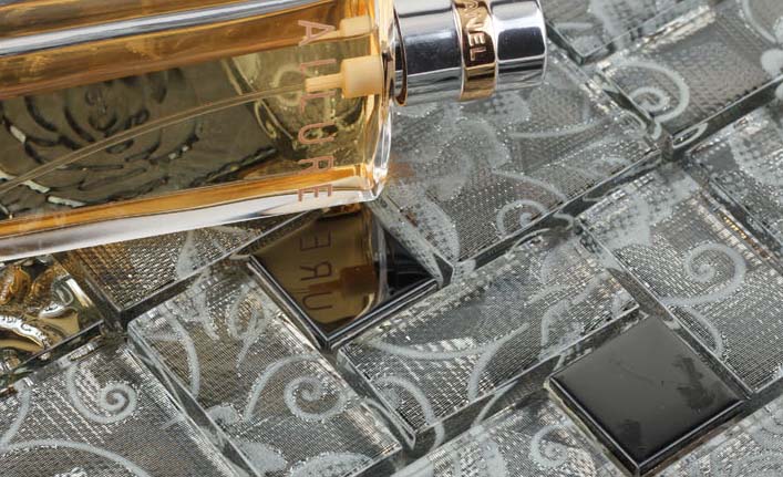metallic mosaic tile crystal glass 304 stainless steel - hc-140