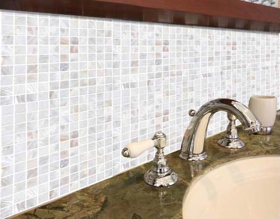 mother of pearl tile bathroom wall backsplash - st035