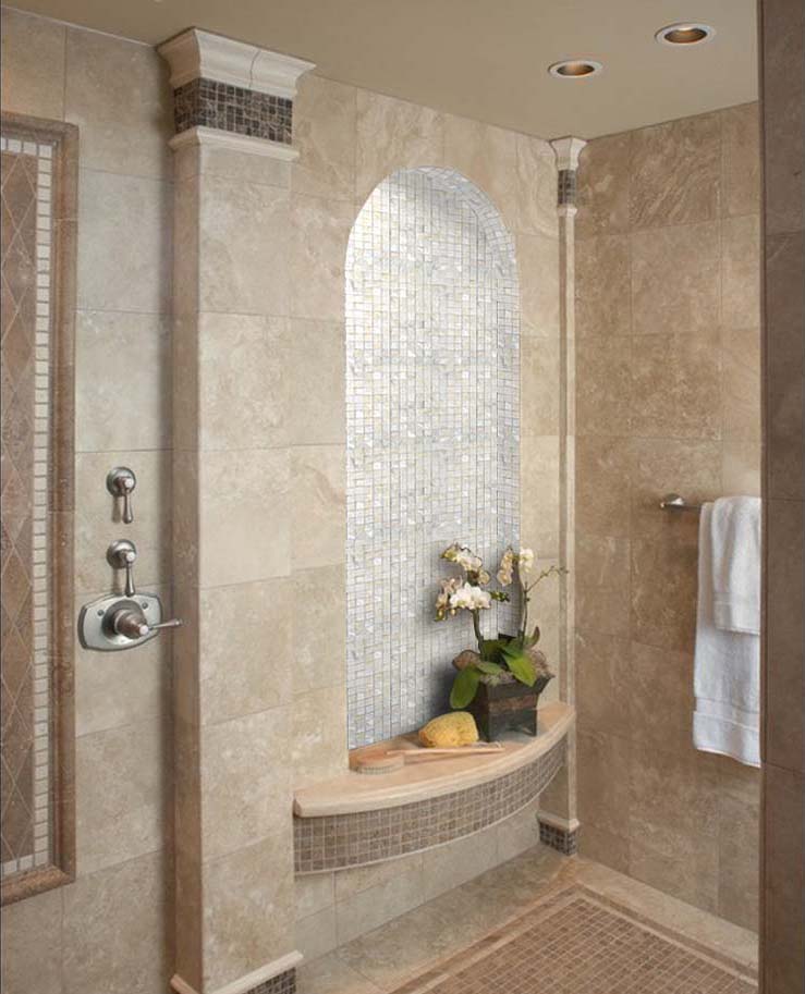 mother of pearl tile shower wall sticker - st047