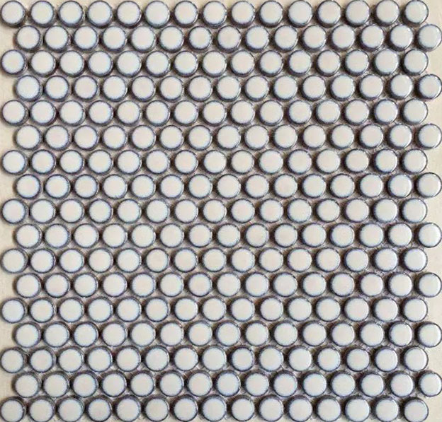 Penny Round Porcelain White Tile