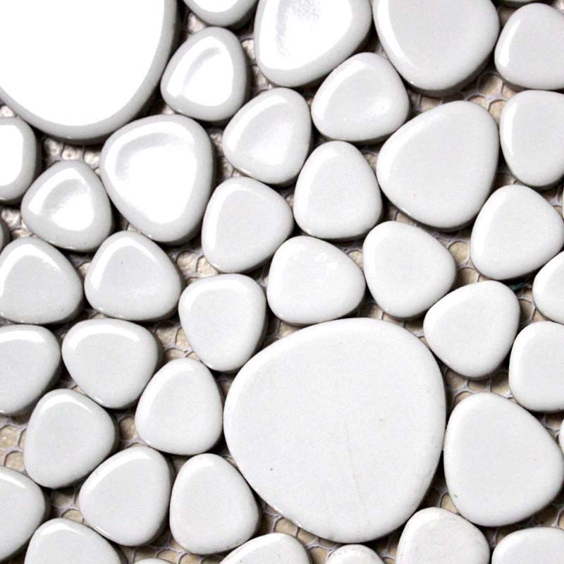 Wholesale Porcelain Bathroom Wall Interior Decorative White Pebble Tile ...