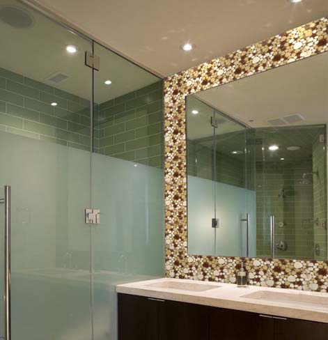 Wholesale Porcelain Pebble Tile for Fireplace Border Tiles Heartshaped Mosaic Art Bath Mirror 