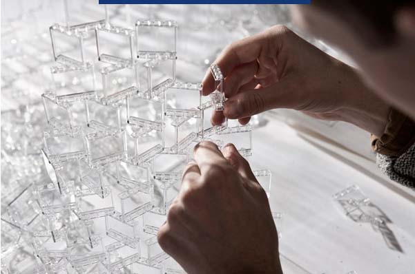 vitreous mosaic art pattern design crystal glass backsplash made by hand - 2131