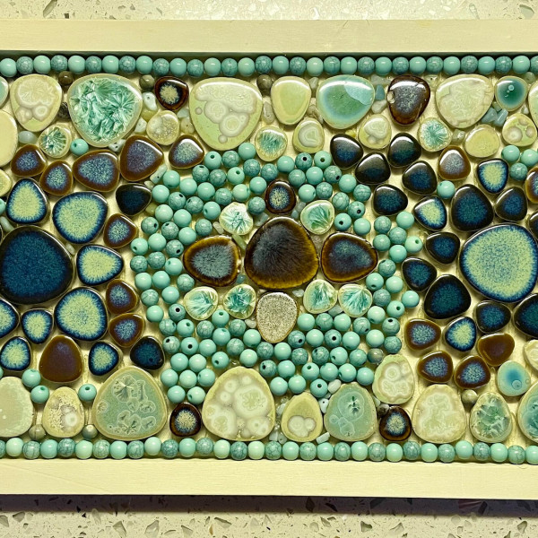 Turquoise Porcelain Pebble Wall Tile