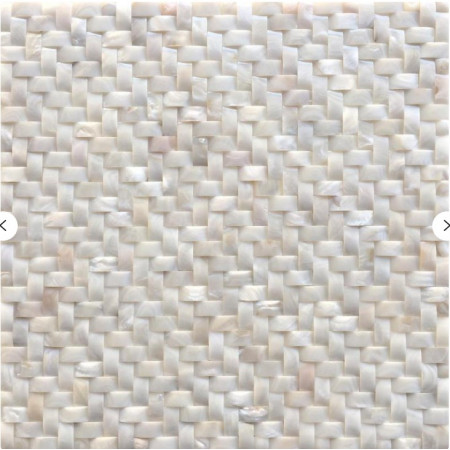 White Mother of Pearl Arched Tile Backsplash Herringbone Mosaic Pattern Nature Shell Material AMS010