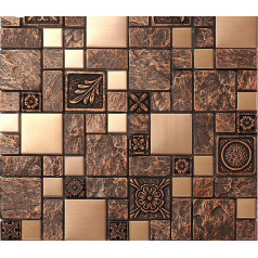 Brown porcelain stainless steel tiles art tile wall backsplash kitchen bathroom deco tiles CTG963