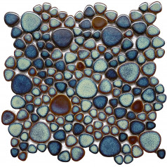 Green Porcelain Tile Pebbles Bath Wall Backsplash Tiles Glazed Ceramic Mosaic Kitchen Walls GPP619A