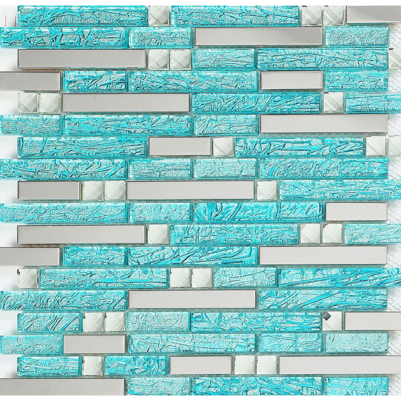 Blue Glass Tile Silver Stainless Steel Crystal Backsplash Mosaic - Teal Glass Tile Bathroom Blue Glass Tile Silver Stainless Steel Crystal Backsplash Mosaic - Teal Glass Tile Bathroom