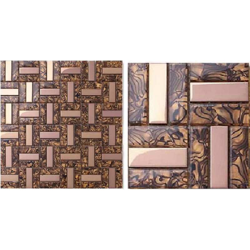 rose gold tile backsplash