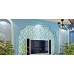 green crackle glass mosaic tile kitchen backsplash wall bathroom shower resin glass tile conch designs decor KLGT114