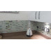 Iridescent White Glass Tile Wave Pattern Silver Stainless Steel Glossy Crystal Mosaic Backsplash