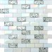 Iridescent Subway Tile 1" x 2" Mosaic Bathroom Wall Backsplash White Glass Brick Silver Wave Pattern