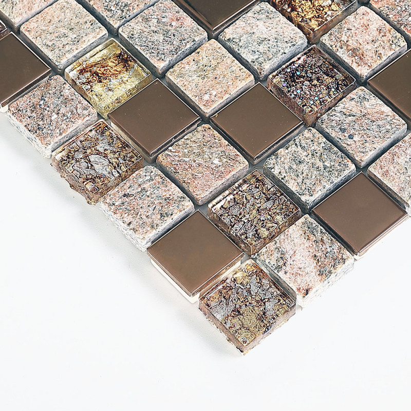 Rose Gold Pyramid Mosaic Tiles KitchenBathroomWall30 x 30cm8mm 
