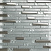 Silver Metallic Glass Backsplash Tile Mixed Rhinestone Mosaic for Kitchen, Bathroom and Shower Walls