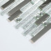 Silver Stainless Steel Tile Crystal Glass Backsplash Interlocking Pattern Kitchen and Bathroom Tiles