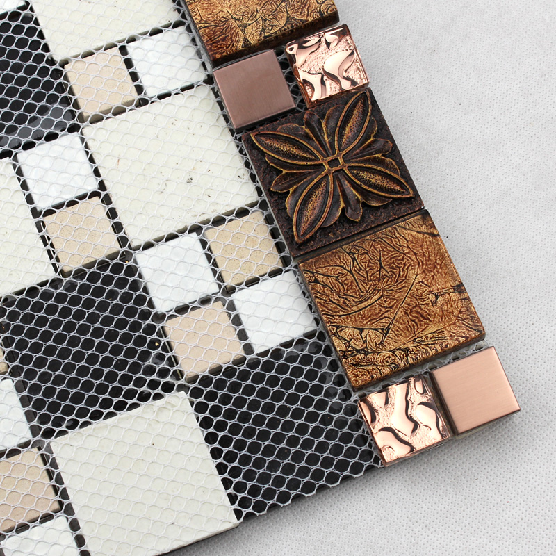 Glass tile Brown glass mosaic tiles crystal glass tile