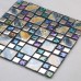 Iridescent Mosaic Tile Plated Crystal Glass Backsplash Kitchen Designs Bathroom Wall Tiles IPG1391